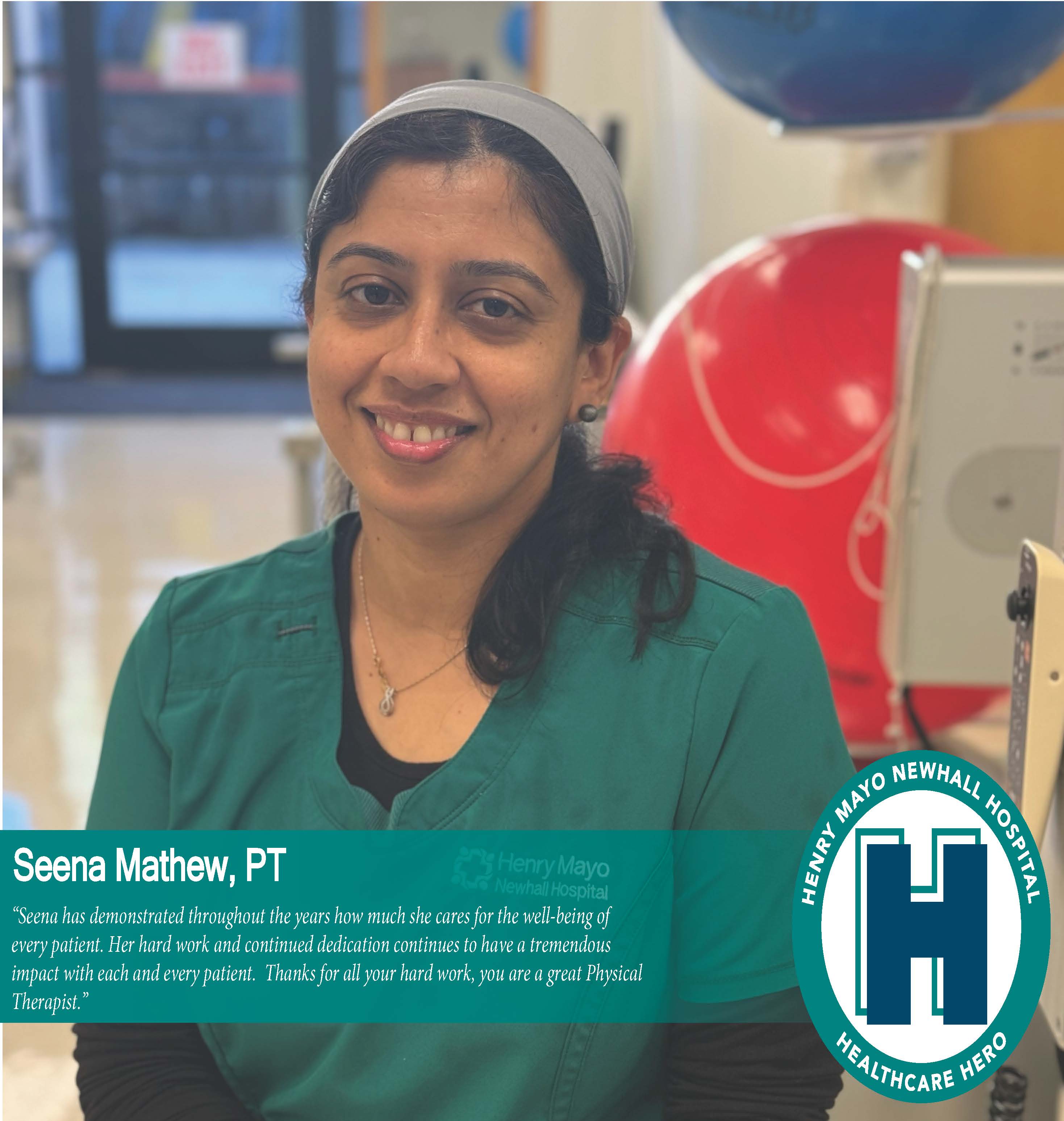 Seena Mathew Henry Mayo April Healthcare Hero