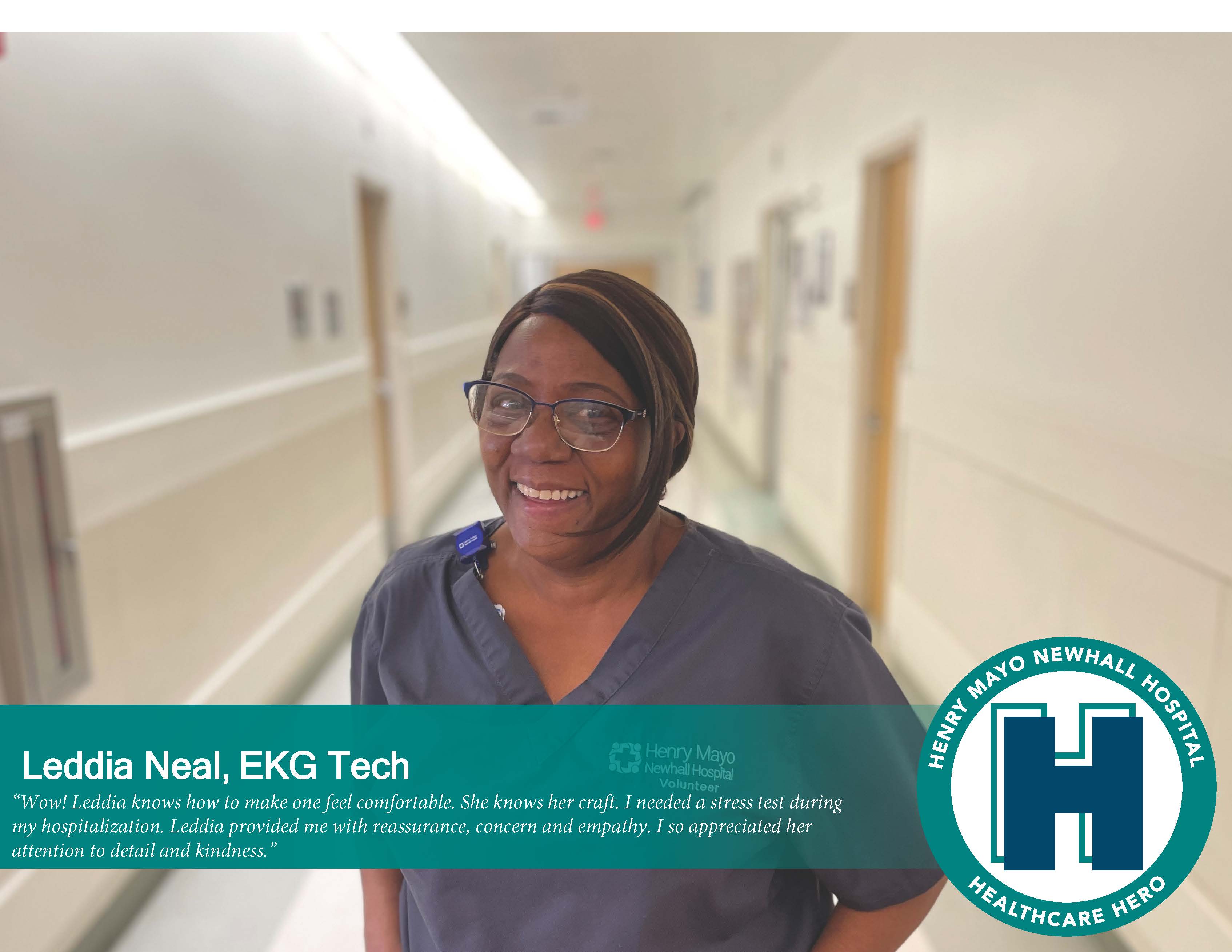 March 2024 Healthcare Hero Leddia Neal, EKG Tech