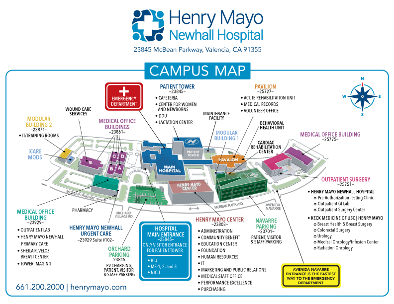 Map of Henry Mayo Campus