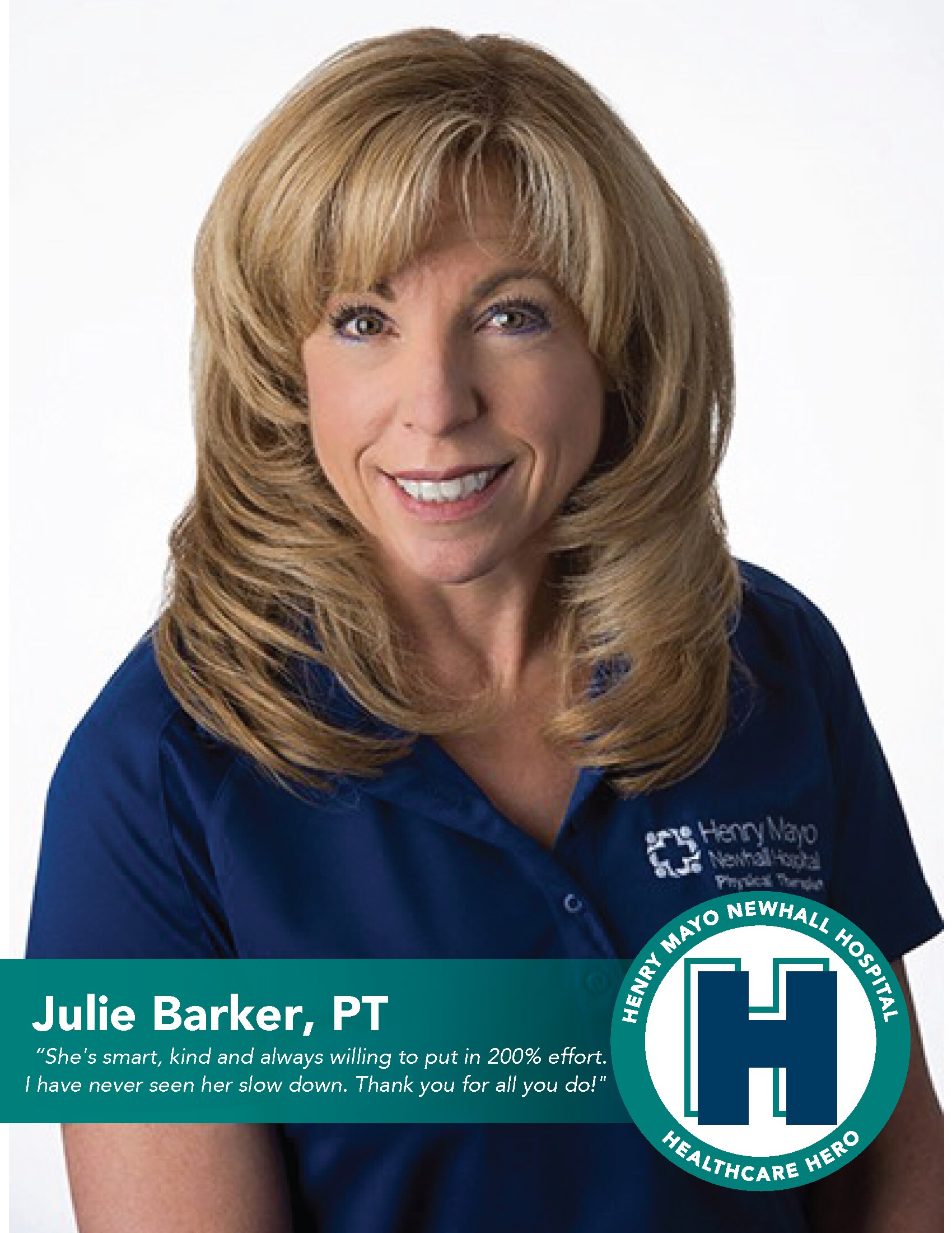 September Healthcare Hero Julie Barker, PT