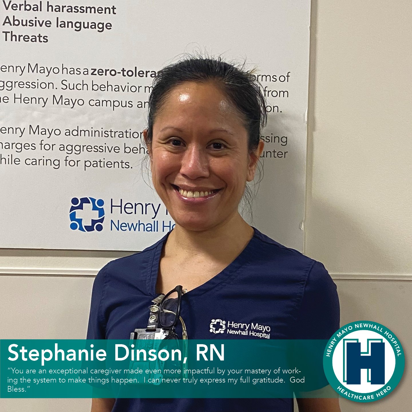 Stephanie Dinson, RN is a Healthcare Hero at Henry Mayo 