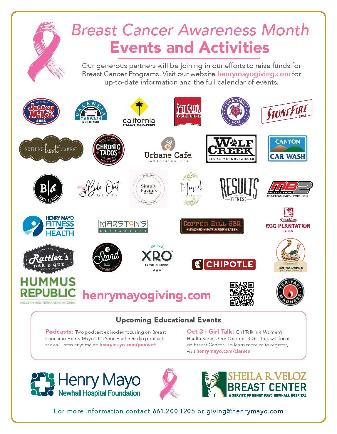 Breast Cancer Awareness Month Events Flyer