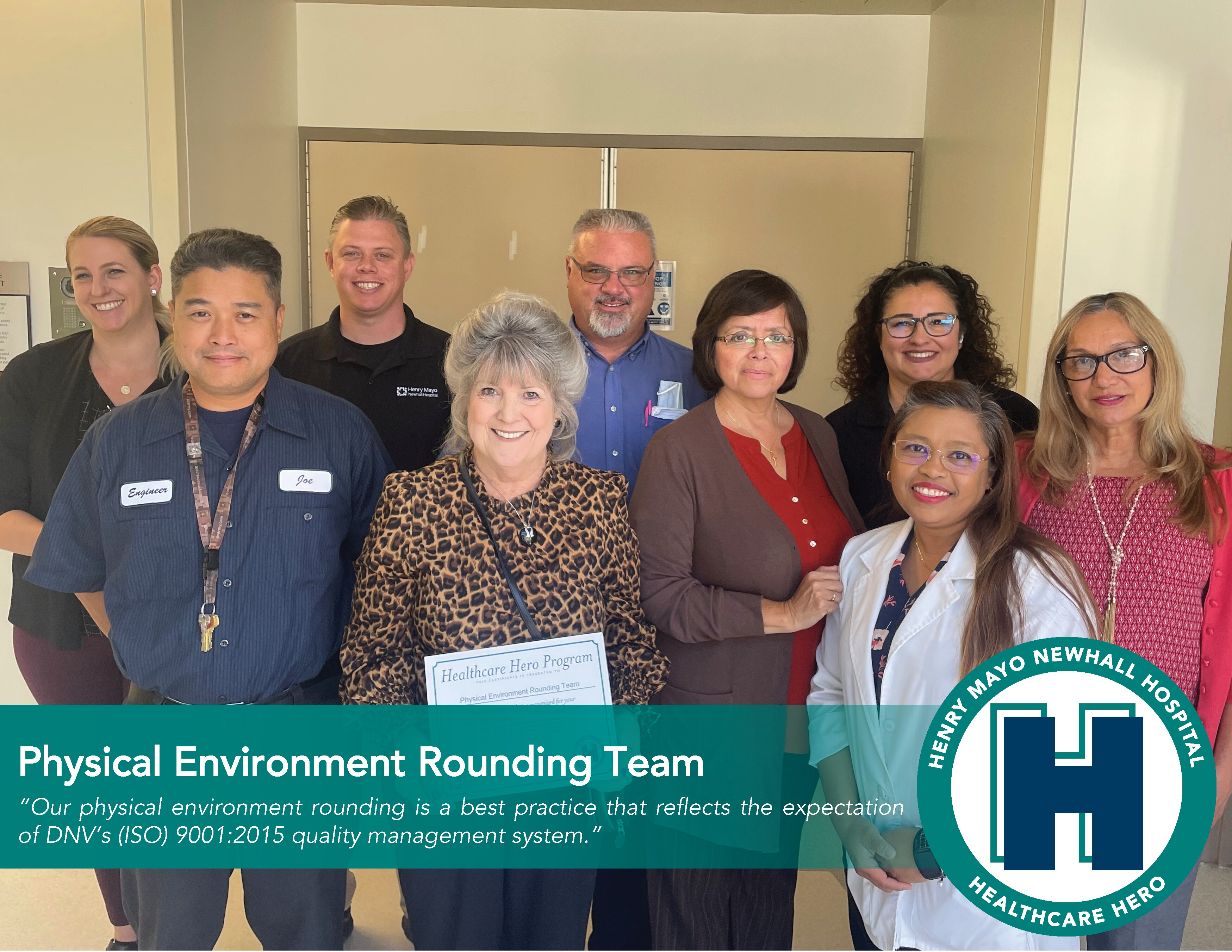 September Healthcare Hero Physical Environment Rounding Team