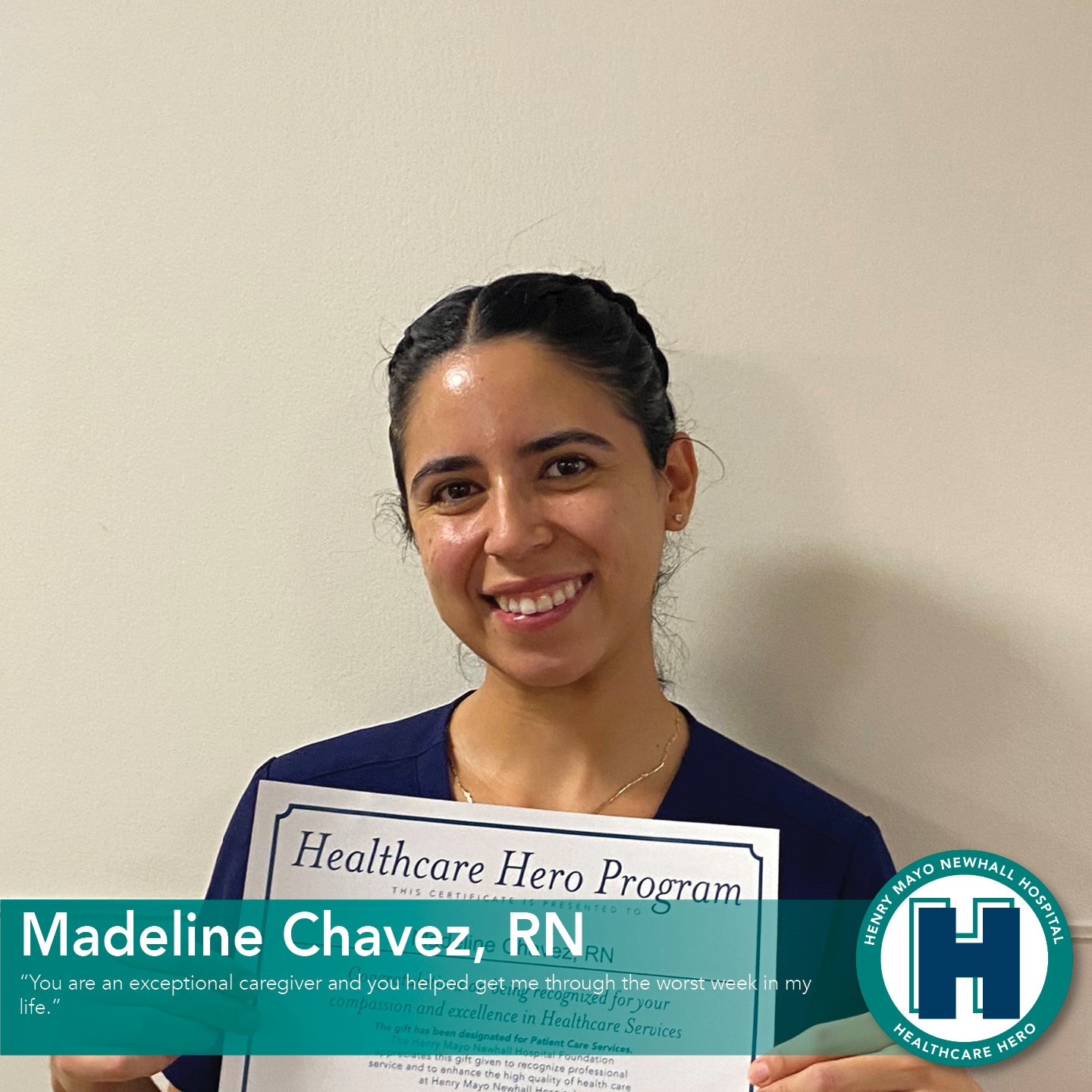 Madeline Chavez, RN is a Healthcare Hero at Henry Mayo 