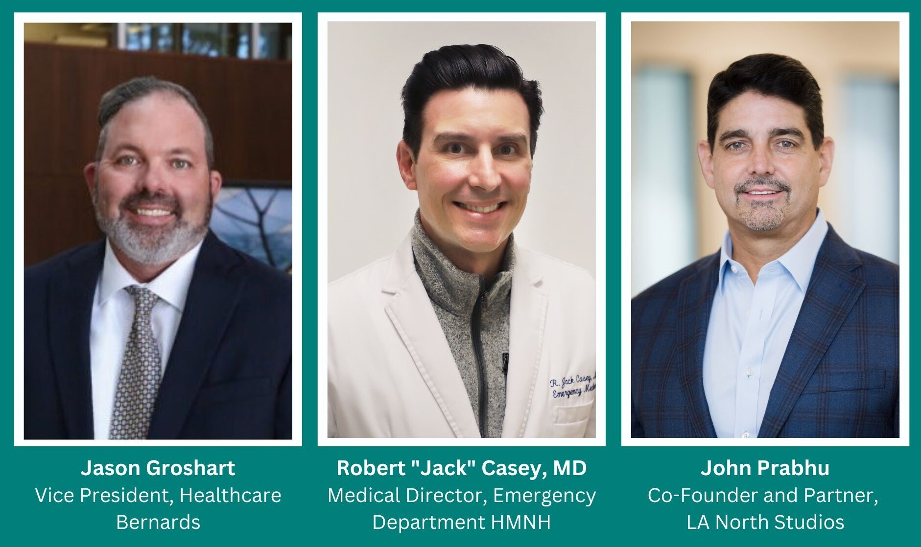 Meet the Newest Foundation Board Members, Jason Groshart, Robert "Jack" Casey, MD, and John Prabhu