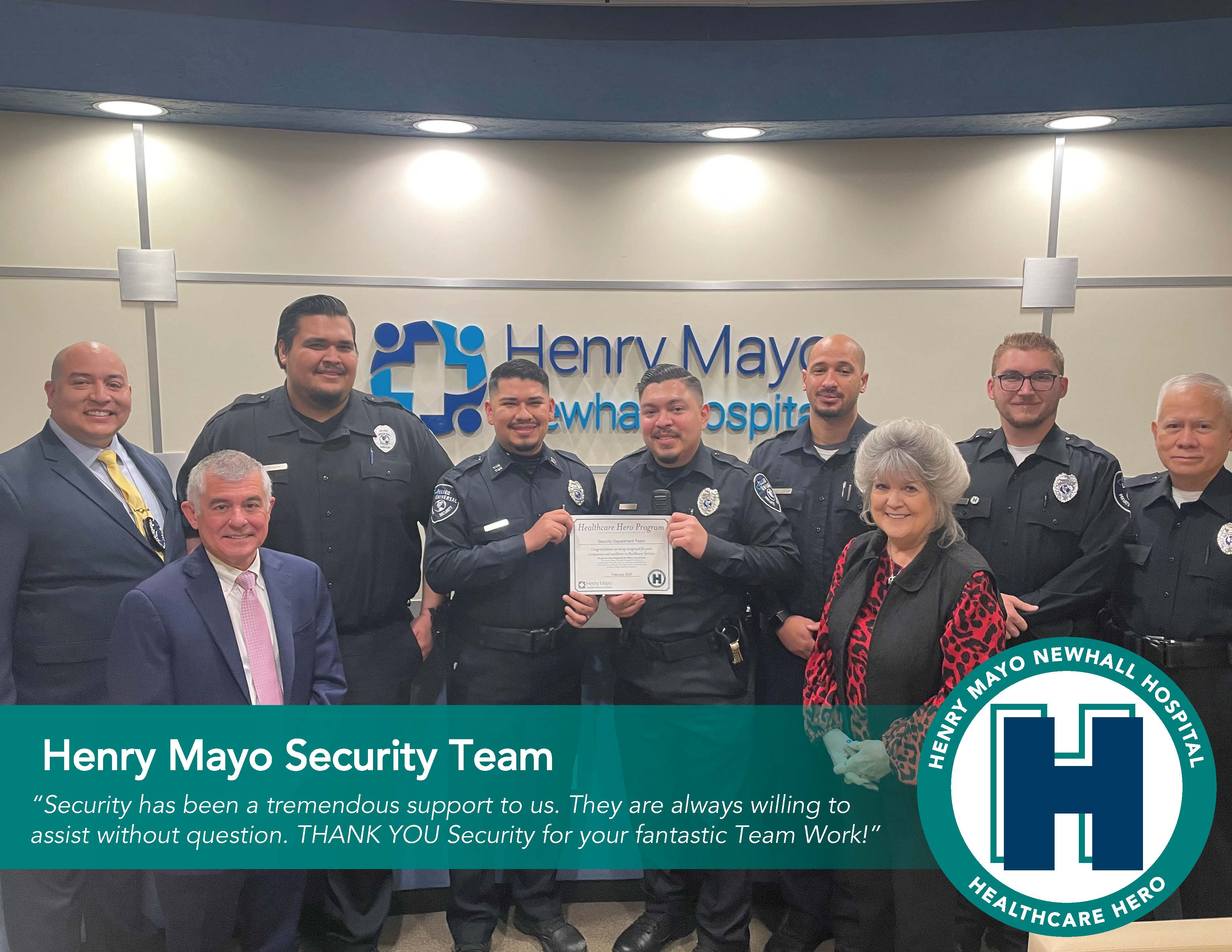 Healthcare Hero Henry Mayo Security Team